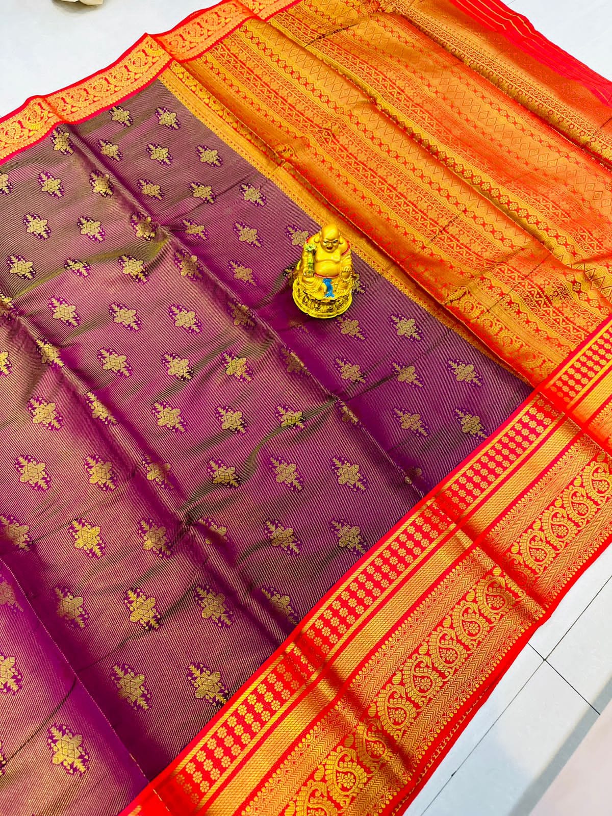 Sensational Wine Kanjivaram Silk With Demure Blouse Piece