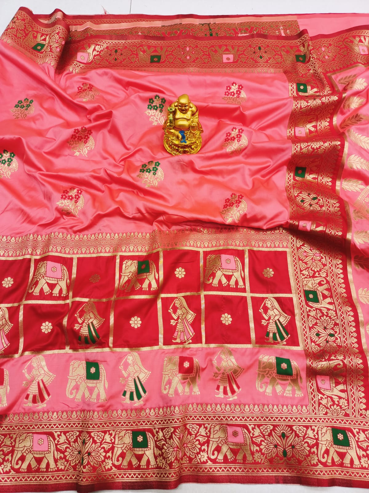 Transcendent Pink Patola Silk Saree With Groovy Blouse Piece
