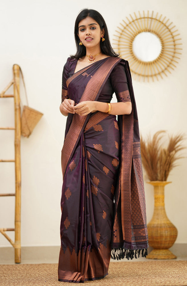 Exquisite Purple Soft Silk Saree With Adoring Blouse Piece – LajreeDesigner