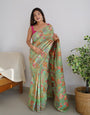 Charming Pista Pashmina saree With Breathtaking Blouse Piece