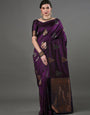 Incomparable Purple Soft Silk Saree With Enchanting Blouse Piece