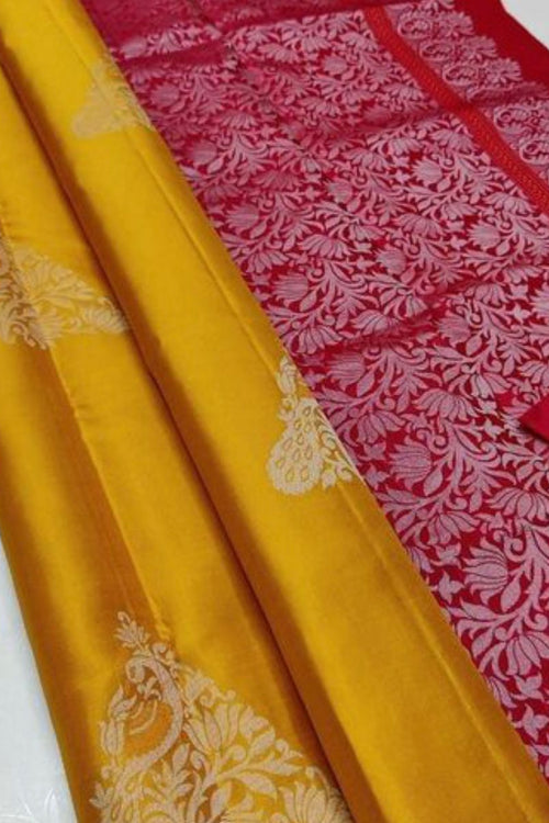 Load image into Gallery viewer, Smashing Mustard Soft Silk Saree With Snazzy Blouse Piece
