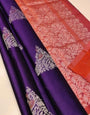 Tempting Purple Soft Silk Saree With Symmetrical Blouse Piece