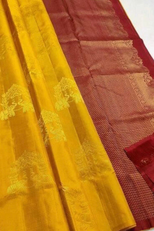 Load image into Gallery viewer, Imbrication Mustard Soft Silk Saree With Susurrous Blouse Piece
