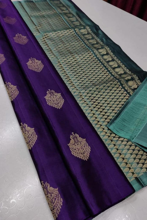 Load image into Gallery viewer, Unequalled Purple Soft Silk Saree With Tremendous Blouse Piece
