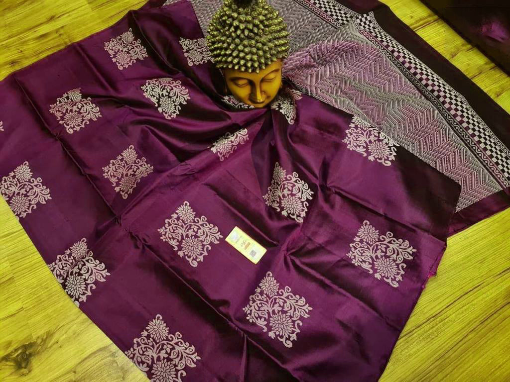 Designer Purple Soft Silk Saree With Captivating Blouse Piece