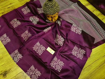 Designer Purple Soft Silk Saree With Captivating Blouse Piece