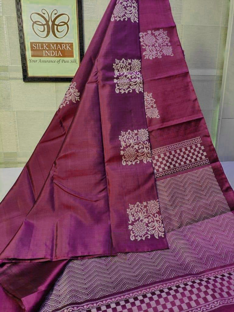 Designer Purple Soft Silk Saree With Captivating Blouse Piece