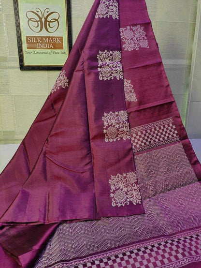 Designer Purple Soft Silk Saree With Captivating Blouse Piece