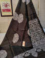 Beauteous Black Soft Silk Saree With Dalliance Blouse Piece