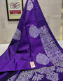 Staggering Purple Soft Silk Saree With Sumptuous Blouse Piece