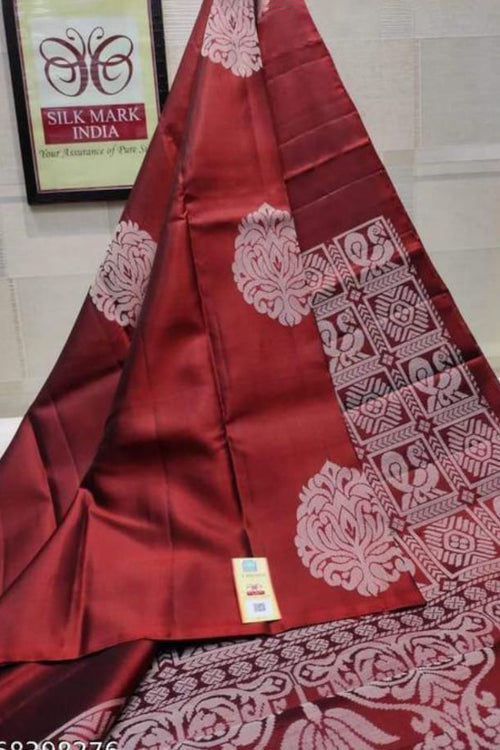 Load image into Gallery viewer, Desultory Red Soft Silk Saree With Dalliance Blouse Piece
