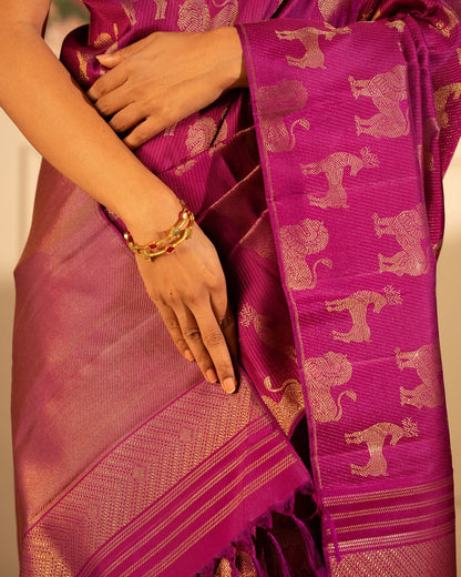 Excellent Dark Pink Soft Silk Saree With Luxuriant Blouse Piece