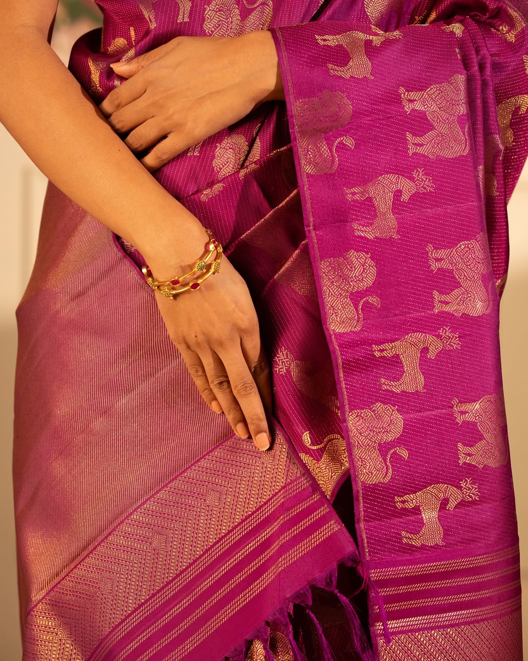 Excellent Dark Pink Soft Silk Saree With Luxuriant Blouse Piece