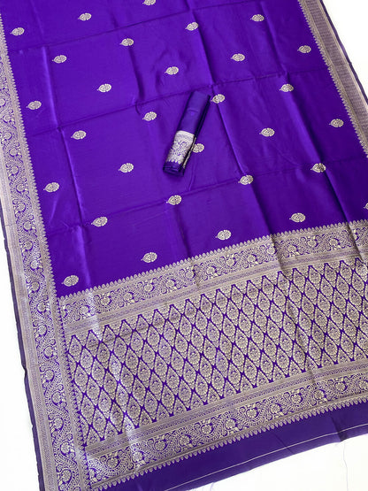 Splendorous Purple Soft Silk Saree With Elegant Blouse Piece