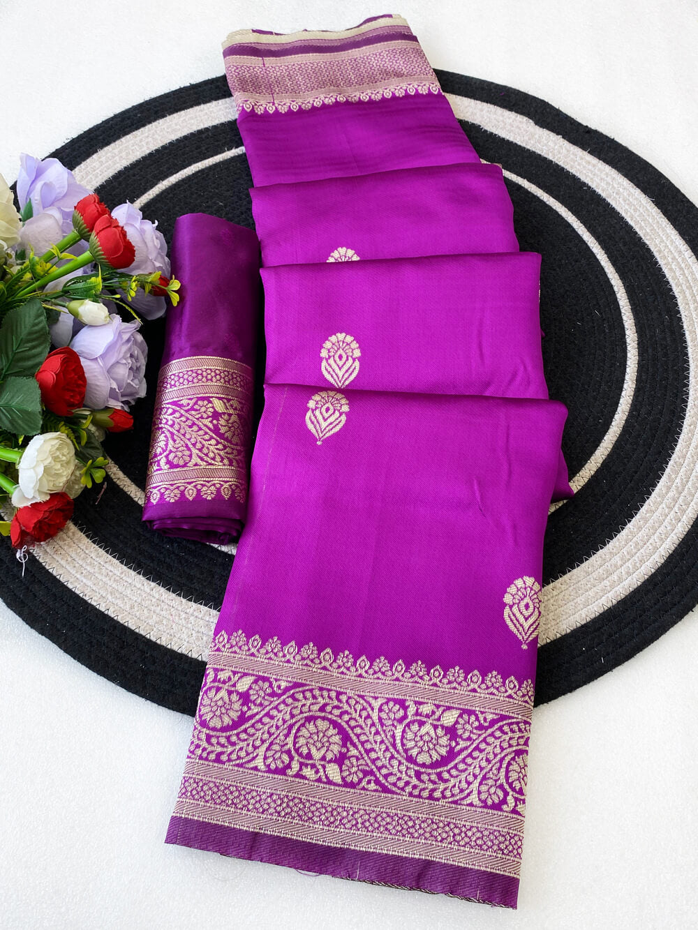 Improbable Wine Soft Silk Saree With Exceptional Blouse Piece