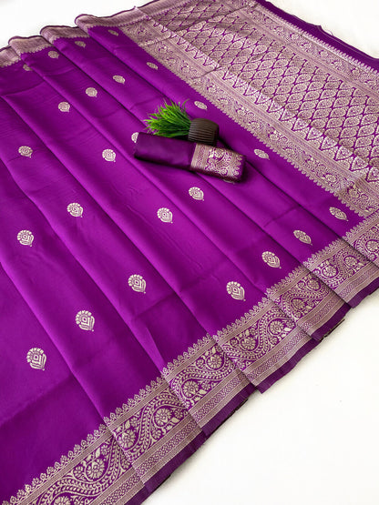 Improbable Wine Soft Silk Saree With Exceptional Blouse Piece
