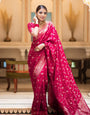 Glowing Dark Pink Soft Silk Saree With Gratifying Blouse Piece