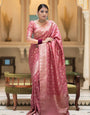 Amazing Pink Soft Silk Saree With Elegant Blouse Piece