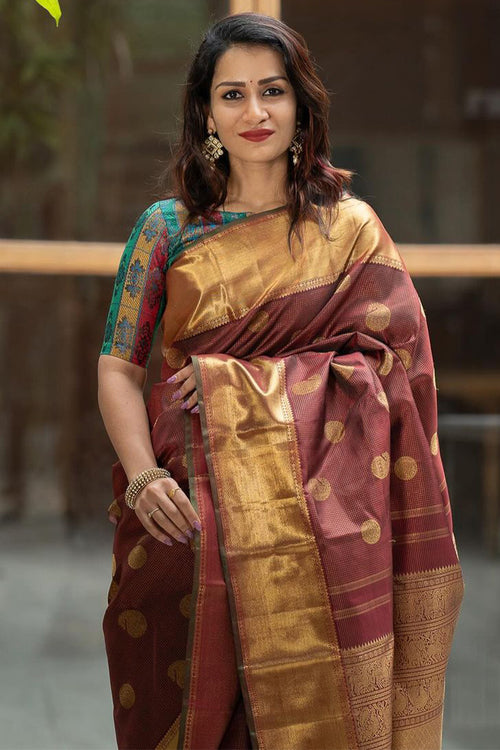 Load image into Gallery viewer, Energetic Brown Soft Silk Saree With Innovative Blouse Piece
