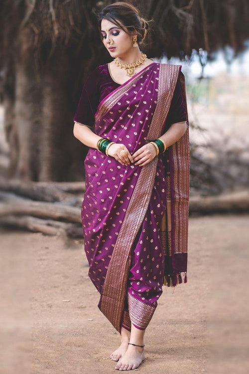 Load image into Gallery viewer, Prettiest Purple Soft Silk Saree With Imbrication Blouse Piece
