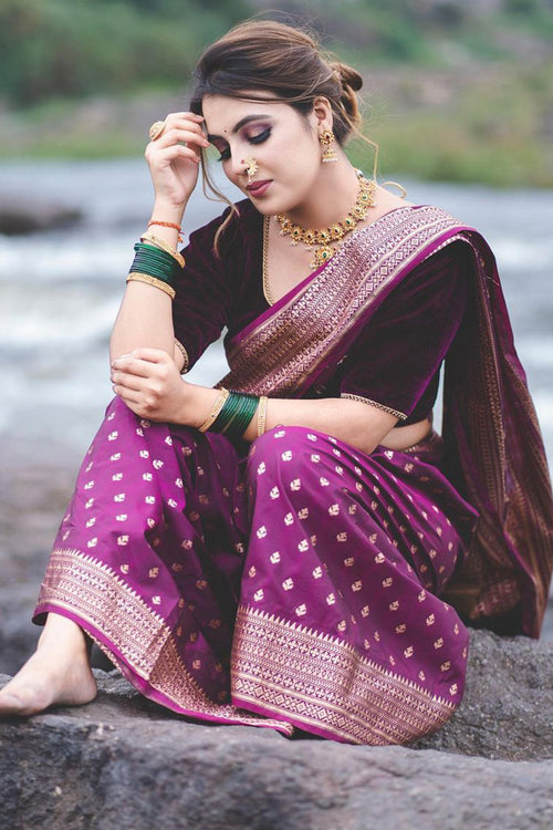 Load image into Gallery viewer, Prettiest Purple Soft Silk Saree With Imbrication Blouse Piece
