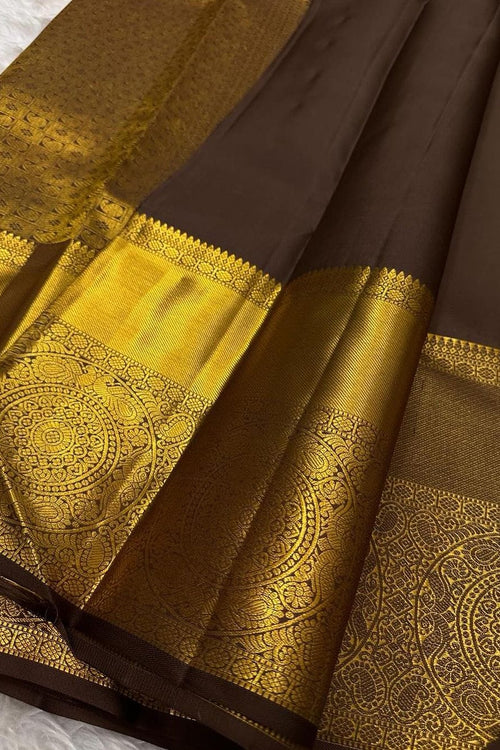 Load image into Gallery viewer, Marvellous Brown Soft Silk Saree With Desiring Blouse Piece
