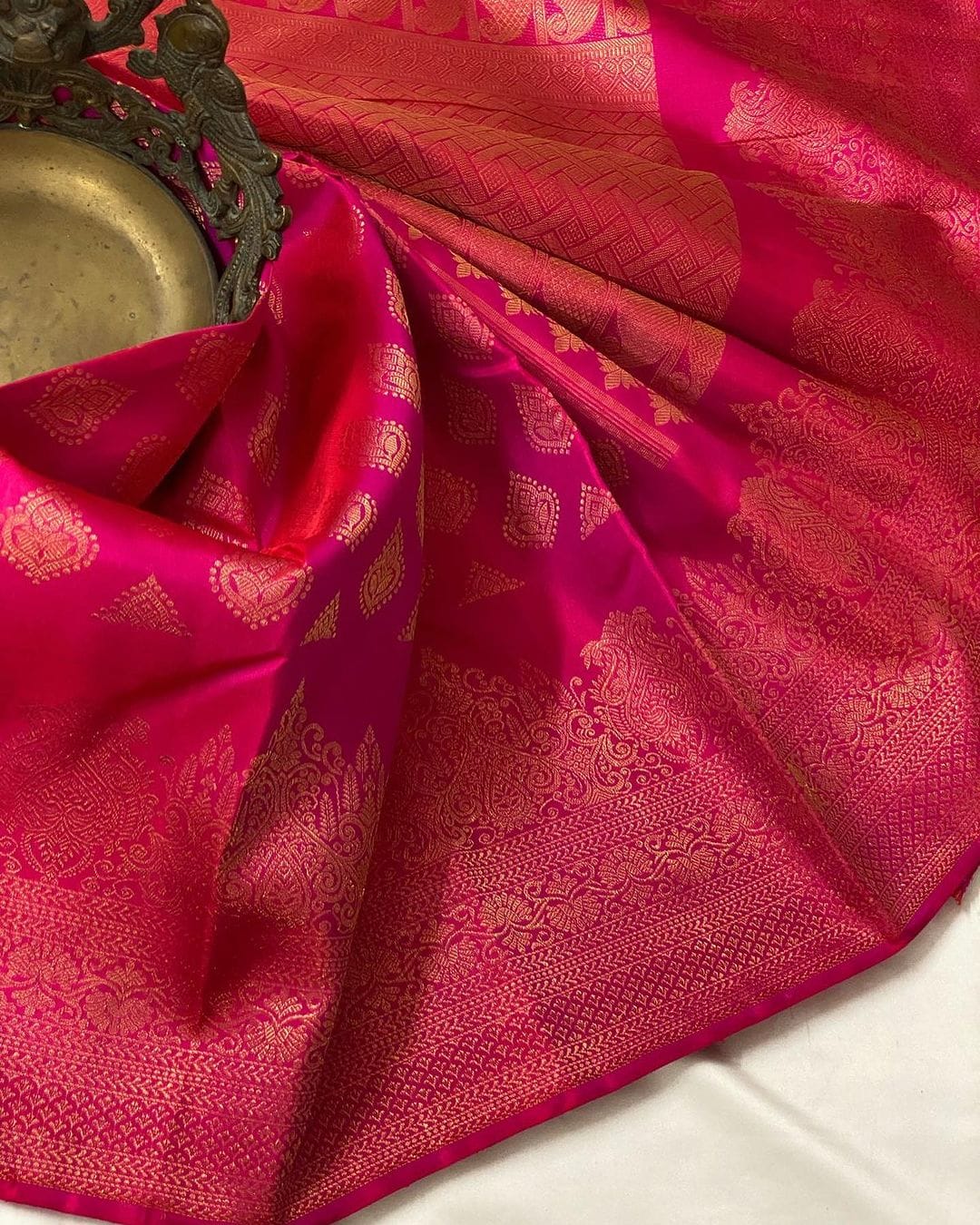 Marvellous Dark Pink Soft Silk Saree With Intricate Blouse Piece