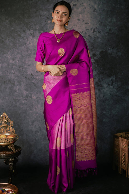 Load image into Gallery viewer, Designer Magenta Soft Silk Saree With Sensational Blouse Piece
