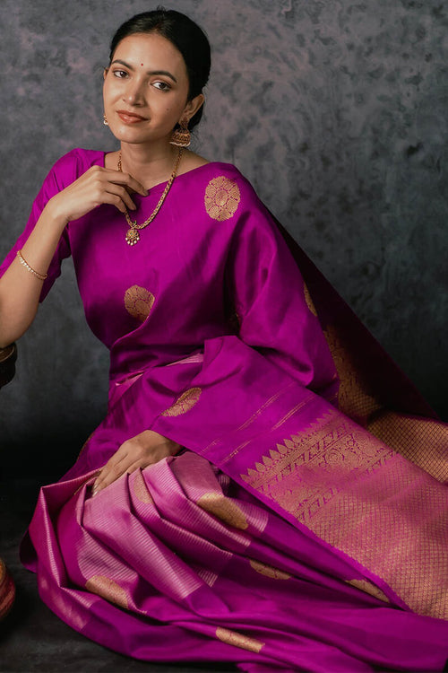 Load image into Gallery viewer, Designer Magenta Soft Silk Saree With Sensational Blouse Piece
