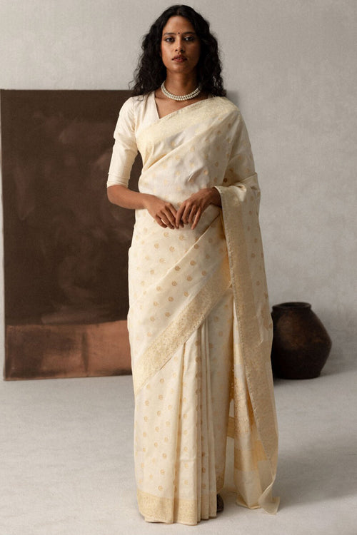 Load image into Gallery viewer, Mesmerising Beige Soft Silk Saree With Elegant Blouse Pieced
