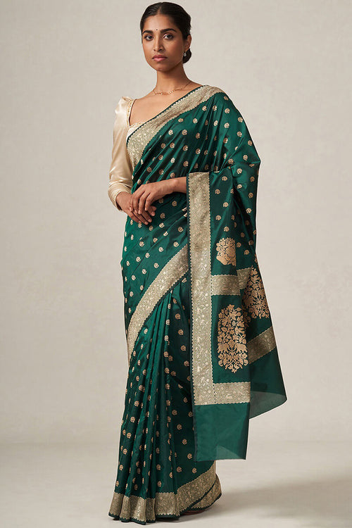 Load image into Gallery viewer, Splendorous Rama Soft Silk Saree With Radiant Blouse Pieced
