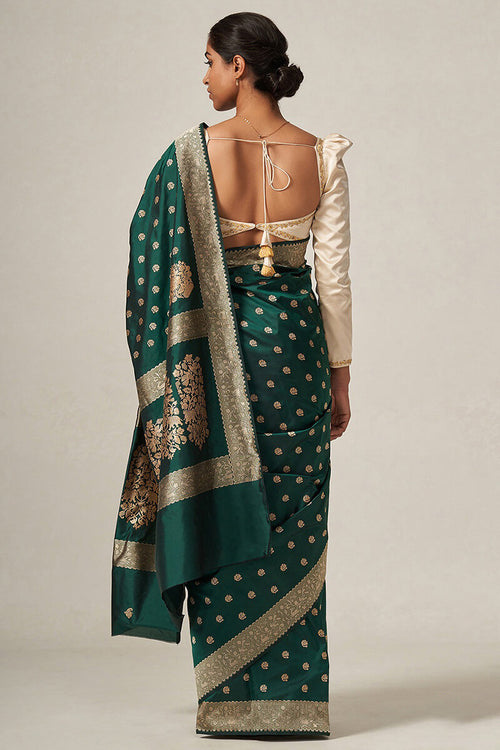 Load image into Gallery viewer, Splendorous Rama Soft Silk Saree With Radiant Blouse Piece
