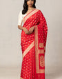 Rhapsody Red Soft Silk Saree With Ethereal Blouse Pieced