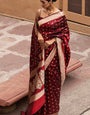 Panache Wine Soft Silk Saree With Fantabulous Blouse Piece