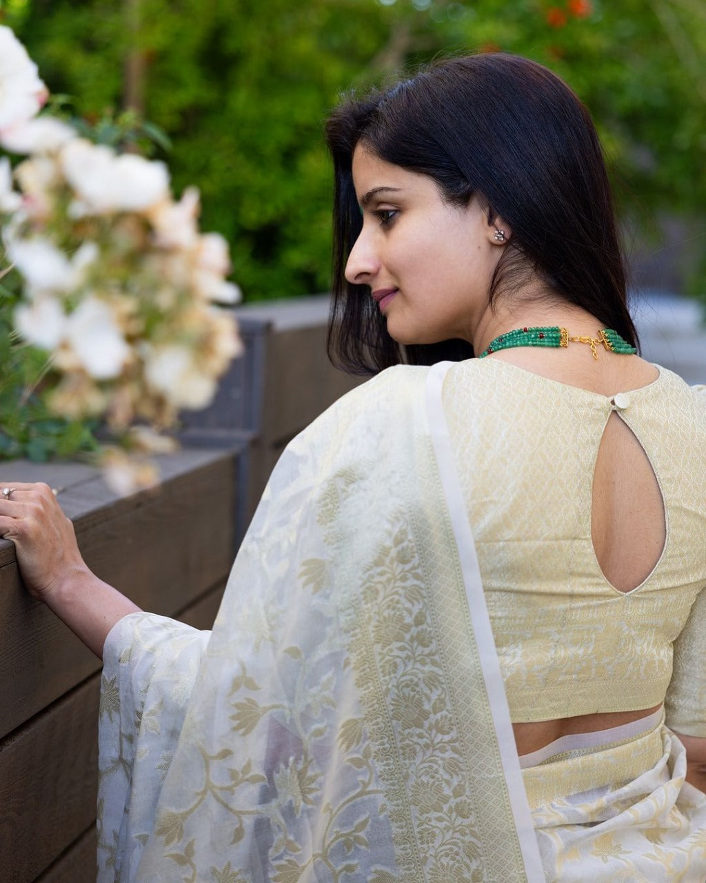 Designer Beige Cotton Silk Saree With Entrancing Blouse Piece