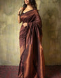 Extraordinary Brown Soft Silk Saree With Intricate Blouse Piece