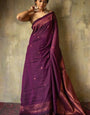 Lassitude Purple Soft Silk Saree With Sempiternal  Blouse Piece