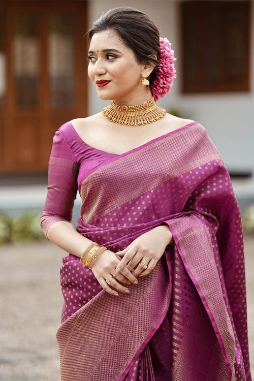 Load image into Gallery viewer, Improbable Purple Soft Silk Saree With Ravishing Blouse Piece
