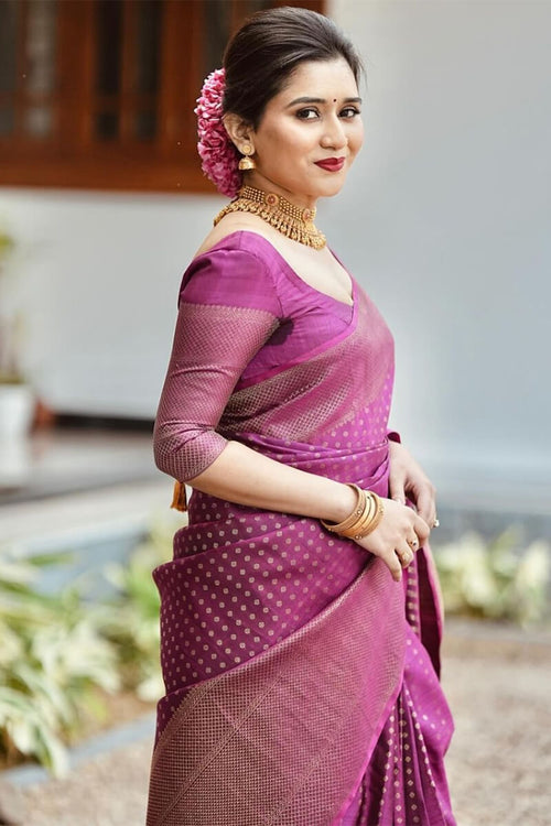 Load image into Gallery viewer, Improbable Purple Soft Silk Saree With Ravishing Blouse Piece
