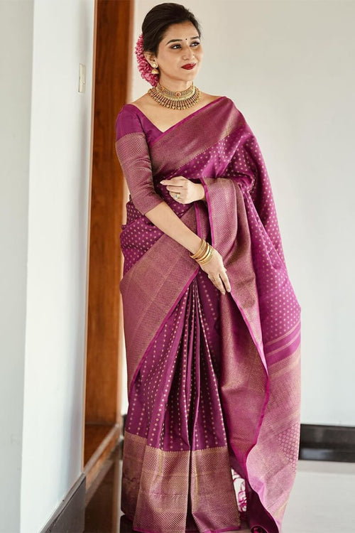 Load image into Gallery viewer, Improbable Purple Soft Silk Saree With Ravishing Blouse Piece
