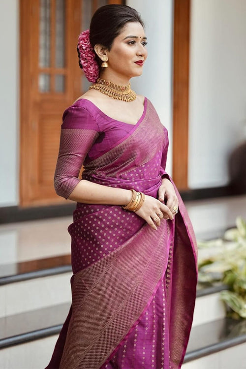 Load image into Gallery viewer, Improbable Purple Soft Silk Saree With Ravishing Blouse Piece
