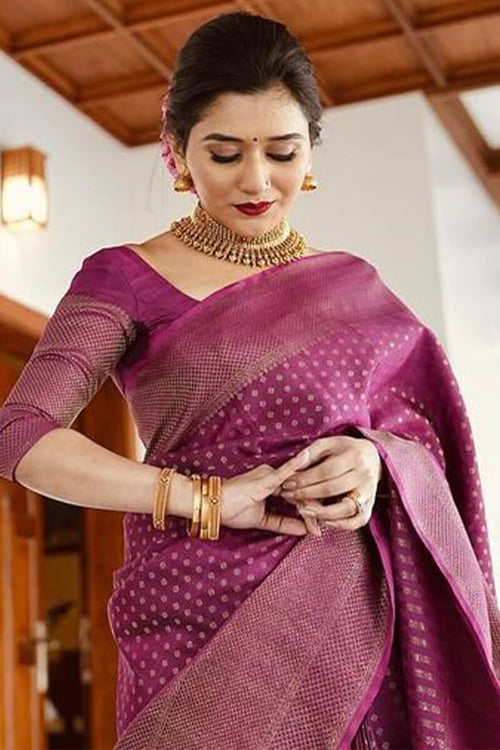 Load image into Gallery viewer, Improbable Purple Soft Silk Saree With Ravishing Blouse Piece
