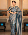 Desultory Blue Soft Silk Saree With Admirable Blouse Piece