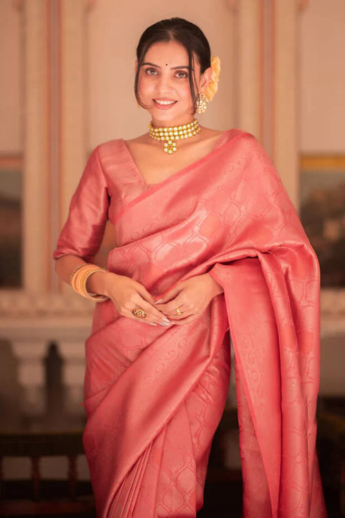 Load image into Gallery viewer, Blooming Pink Soft Silk Saree With Dazzling Blouse Piece
