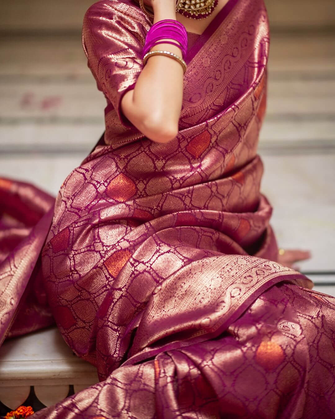 Pretty Purple Soft Silk Saree With Energetic  Blouse Piece