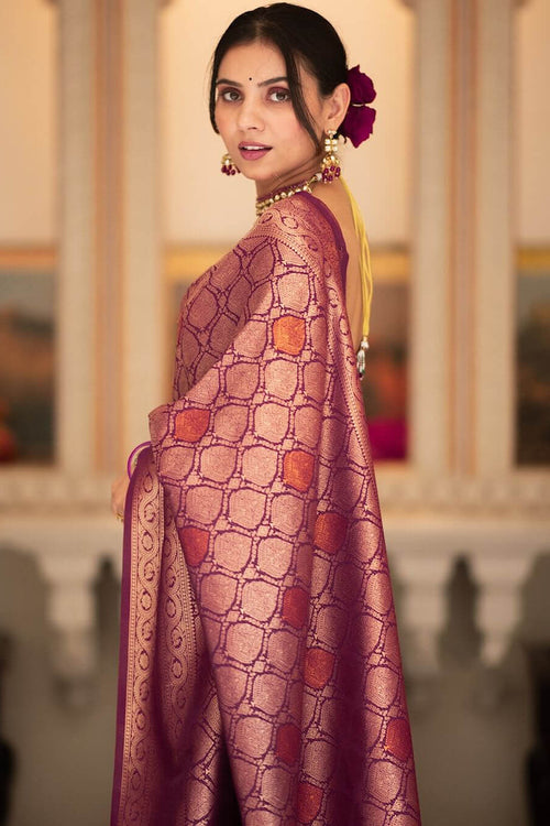 Load image into Gallery viewer, Pretty Purple Soft Silk Saree With Energetic  Blouse Piece
