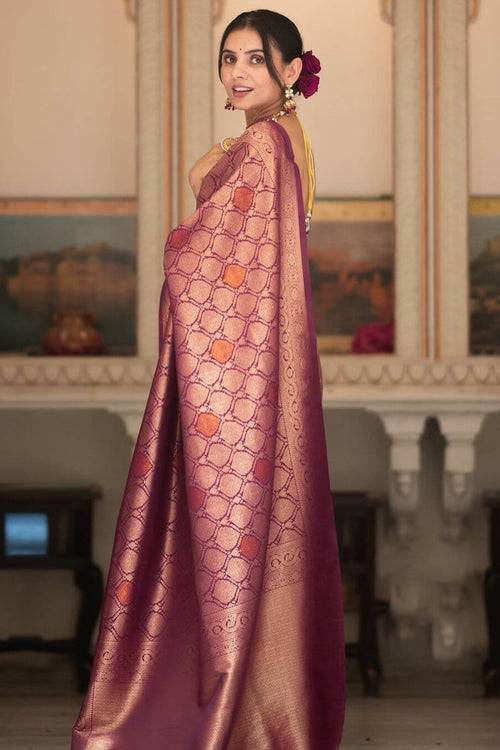 Load image into Gallery viewer, Pretty Purple Soft Silk Saree With Energetic  Blouse Piece
