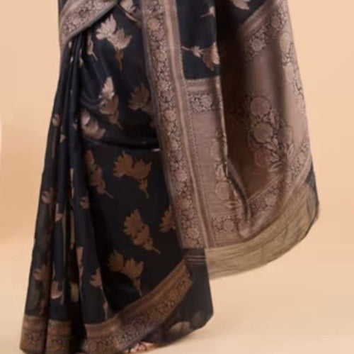 Load image into Gallery viewer, Wonderful Black Soft Silk Saree With Smart Blouse Piece
