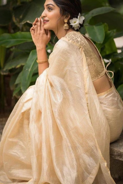 Load image into Gallery viewer, Pretty Beige Soft Silk Saree With Surpassing Blouse Piece
